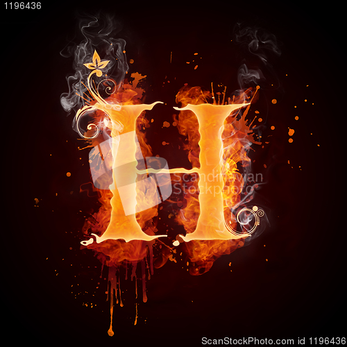 Image of Fire Swirl Letter H