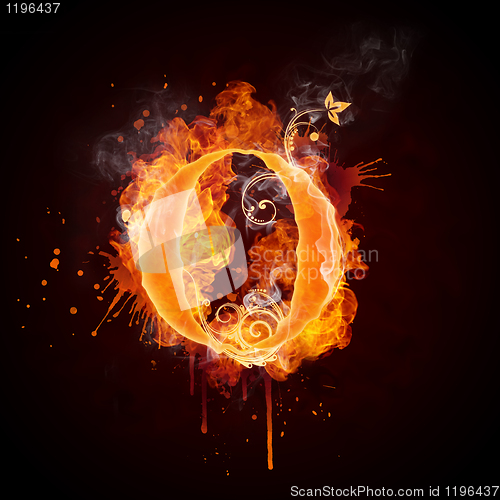 Image of Fire Swirl Letter O