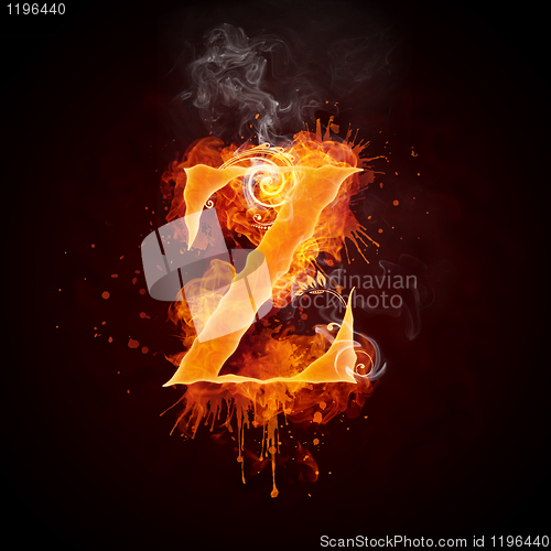 Image of Fire Swirl Letter Z