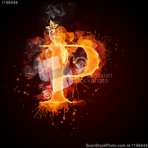 Image of Fire Swirl Letter P