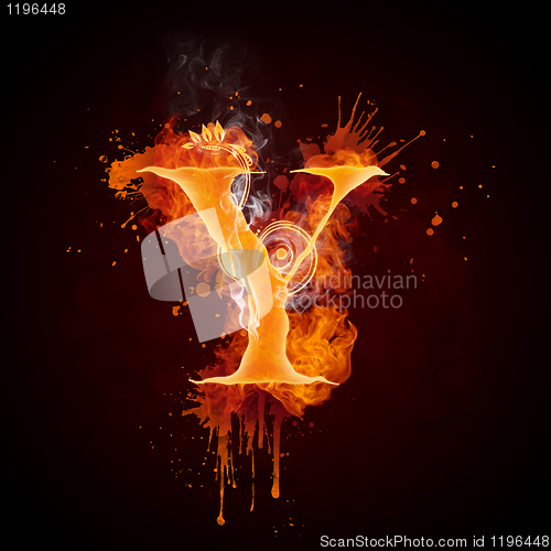 Image of Fire Swirl Letter Y