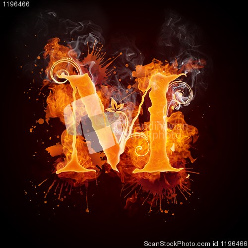 Image of Fire Swirl Letter M