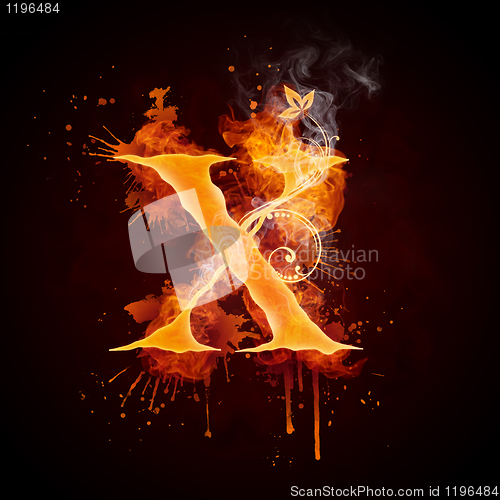 Image of Fire Swirl Letter X