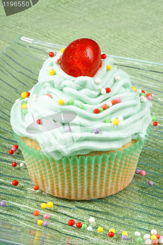 Image of Cupcake with candied cherry