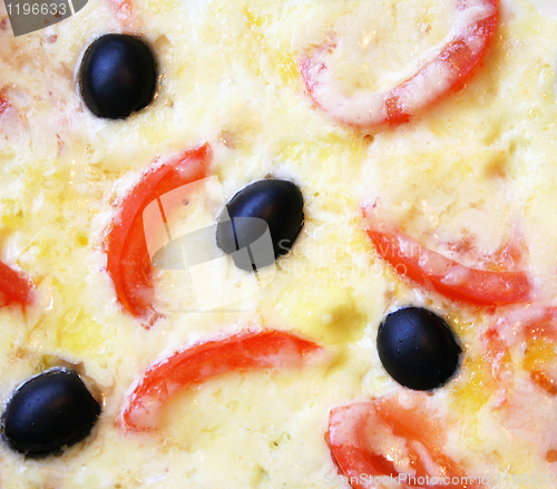 Image of Omelette with tomatoes, olives and cheese 