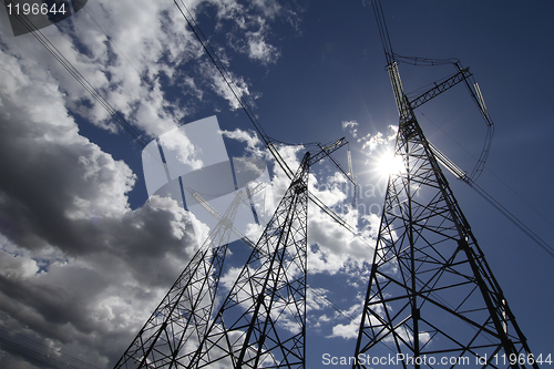 Image of high voltage power pylons.