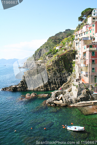 Image of Italy. Cinque Terre. Riomaggiore. Coastline 