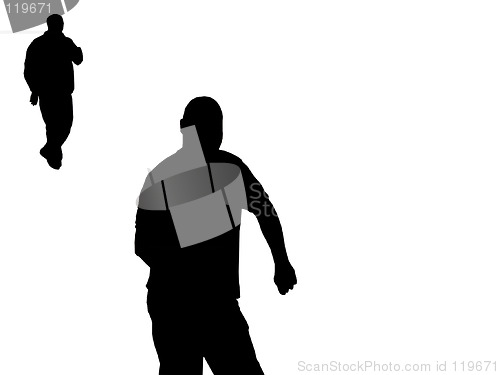 Image of silhouettes of walking men