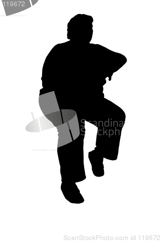 Image of silhouette of a large person sitting