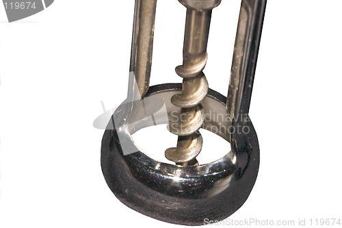 Image of cork screw closeup and isolated