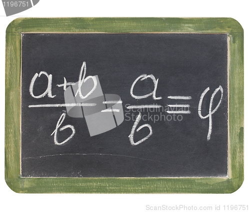 Image of golden ratio on blackboard