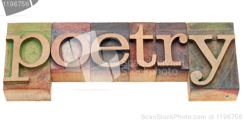 Image of poetry in letterpress type