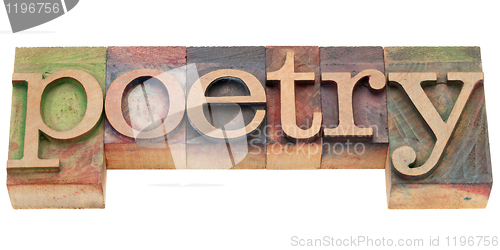 Image of poetry in letterpress type