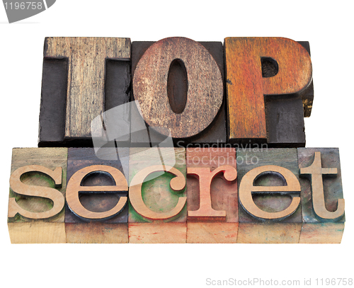 Image of top secret in letterpress type