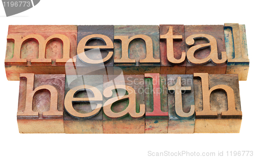 Image of mental health in letterpress type