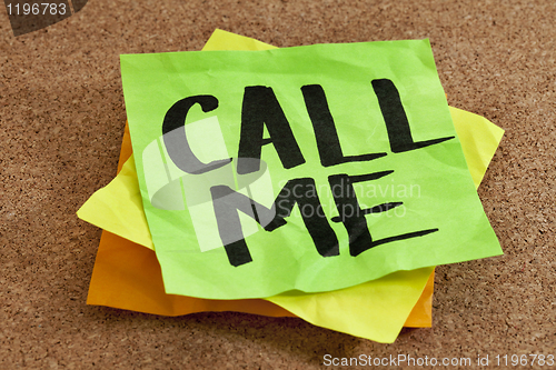 Image of call me on sticky note