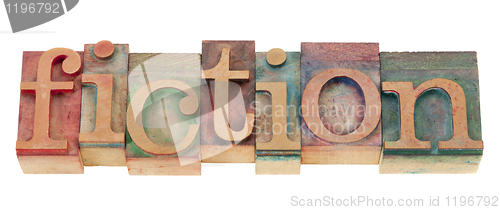 Image of fiction in wood letterpress type