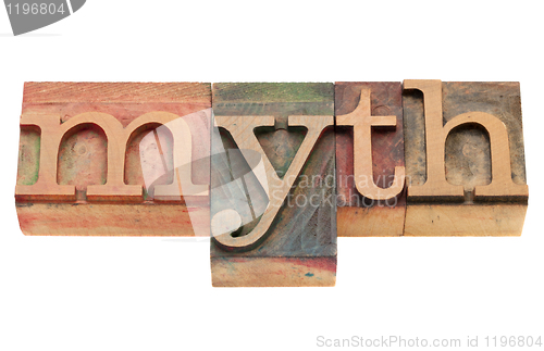 Image of myth in letterpress type