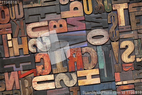 Image of letterpress wood type with ink patina