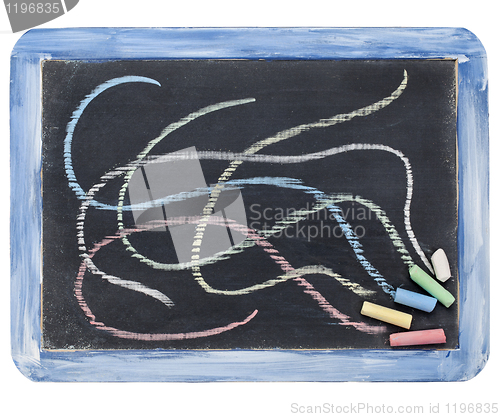 Image of slate blackboard and chalk