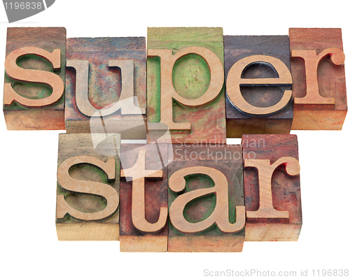 Image of superstar - in letterpress type