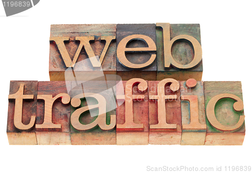 Image of web traffic in letterpress type