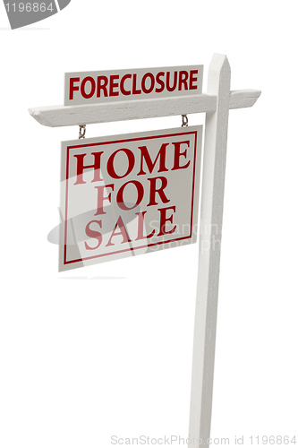 Image of Foreclosure For Sale Real Estate Sign on White with Clipping