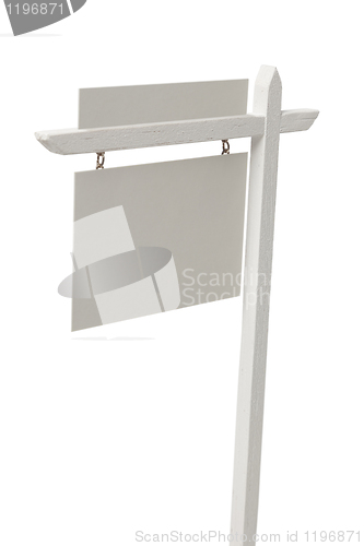 Image of Blank Real Estate Sign on White with Clipping Path.