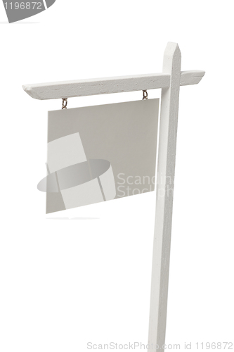 Image of Blank Real Estate Sign on White with Clipping Path