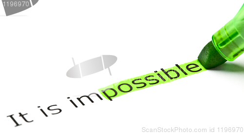 Image of 'possible' highlighted in 'impossible'