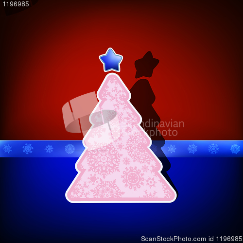 Image of Christmas card tree with Fur-tree. EPS 8