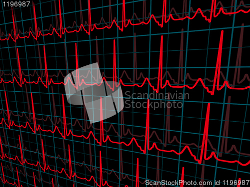 Image of 3D graph line on grid. EPS 8