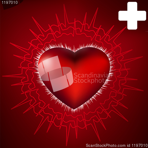 Image of Abstract Heart and ecg star. EPS 8