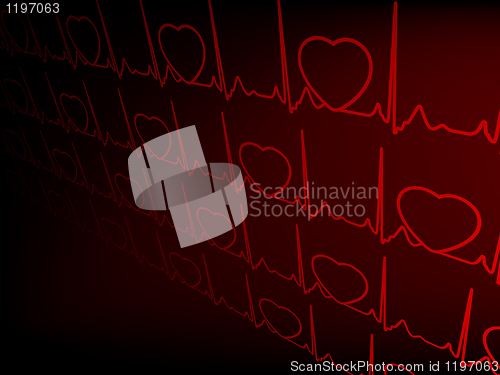 Image of Cardiogram with hearts. EPS 8