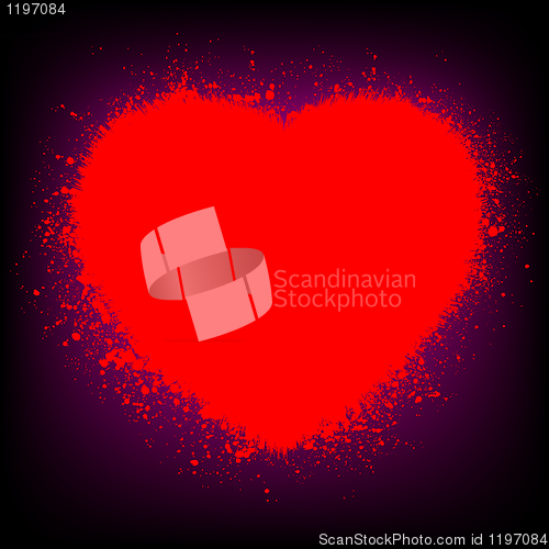 Image of Valentine grunge heart card. EPS 8