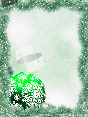 Image of Christmas card in gren color. EPS 8