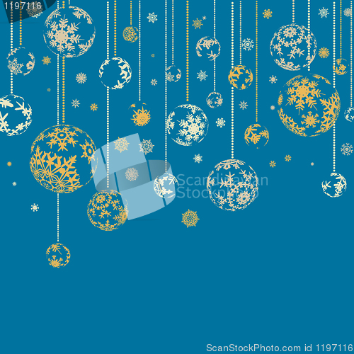 Image of Vintage card with Christmas balls. EPS 8