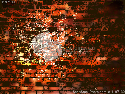 Image of Abstract grunge brick wall with stains. EPS 8