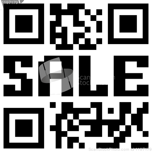 Image of Sale qr code for item in sale. EPS 8