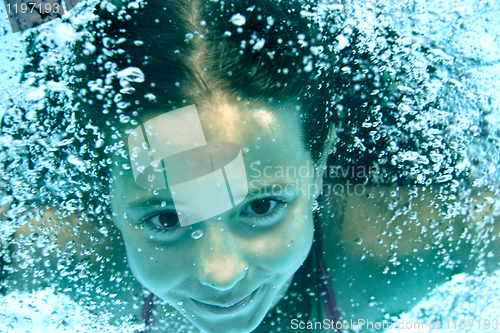 Image of underwater girl in swimming pool 