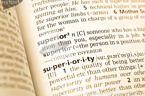 Image of The word superior in the old dictionary