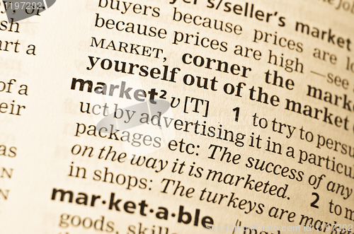 Image of The word market in the old dictionary