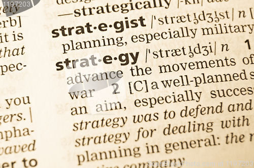 Image of The word strategy in the old dictionary