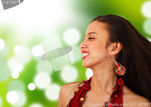 Image of Happy Asian Girl In The Countryside