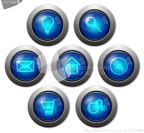 Image of Colorful glassy web buttons