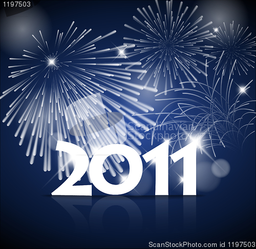 Image of New Years card 2011 with fireworks