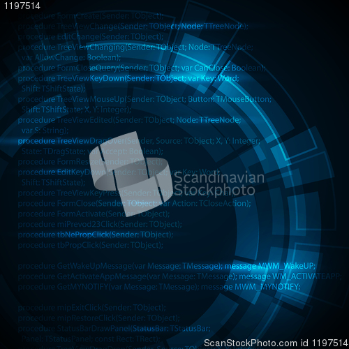 Image of Abstract dark blue technical background with place for your text