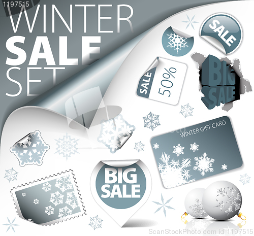 Image of Set of silver winter discount elements