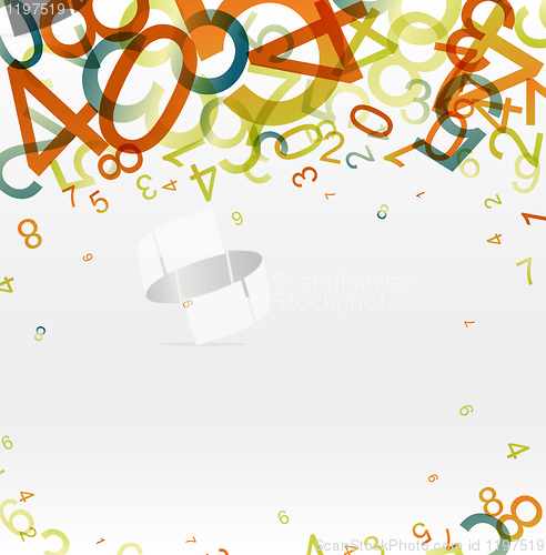 Image of Abstract background with colorful rainbow numbers