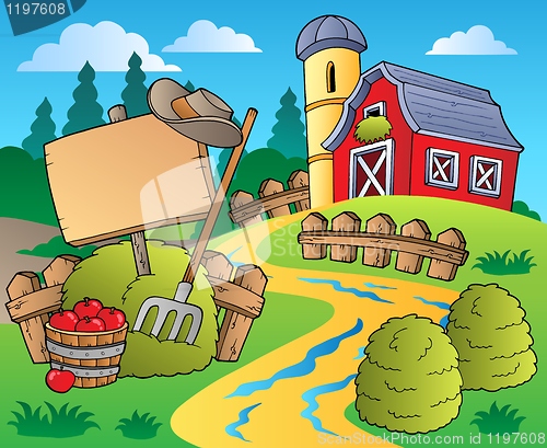 Image of Country scene with red barn 5